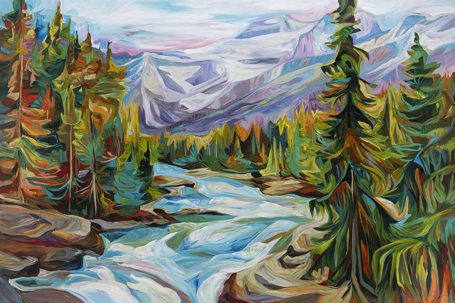 Instead of Cities, Imagine Mountains - 48x72 - Original Artwork